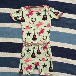 Kickee pants cowgirl western horse guitar bamboo pajama set